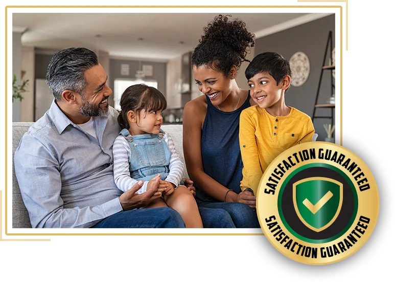 satisfaction guarantee - family enjoying pest free home