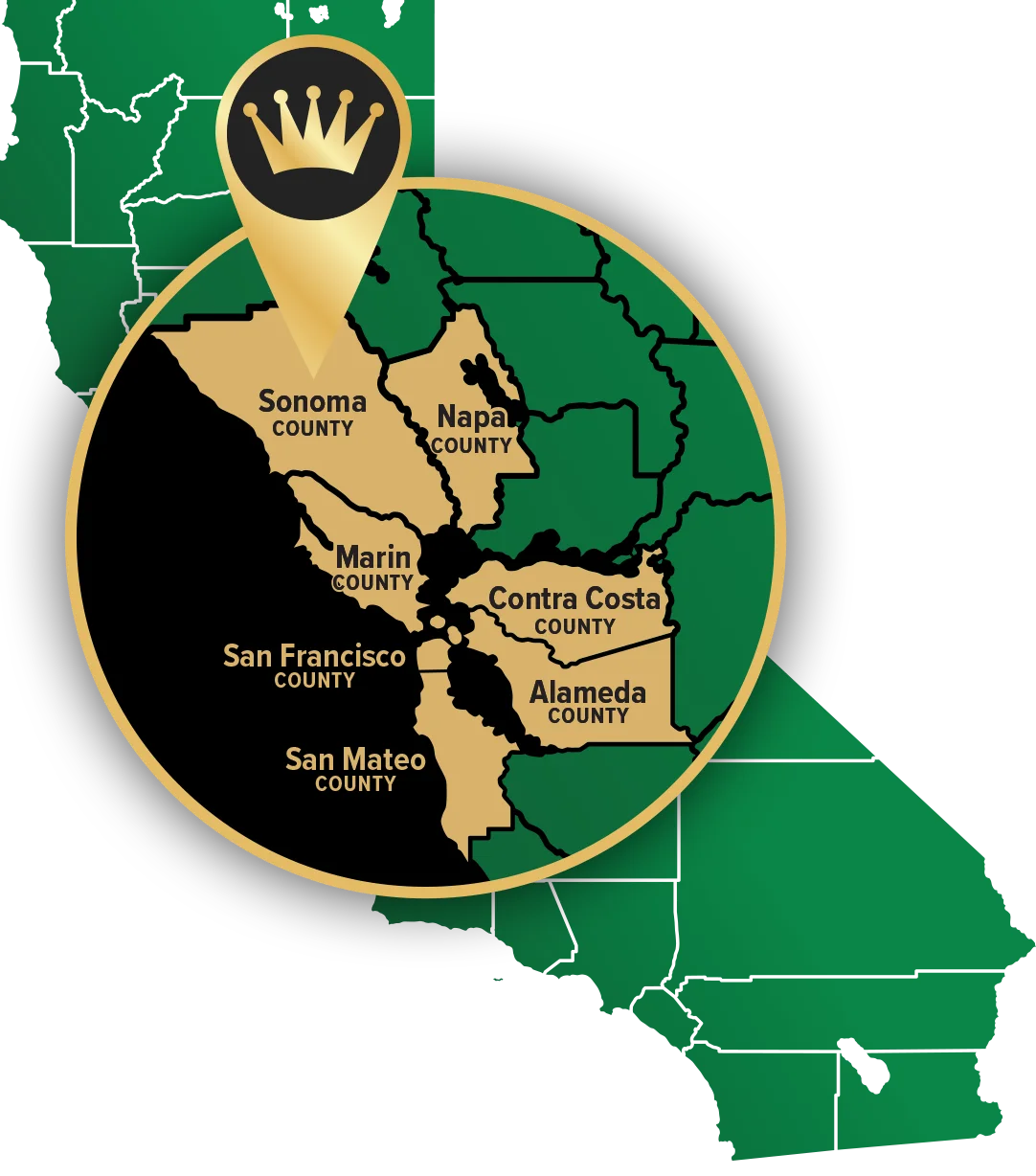 pest control service area map northern California