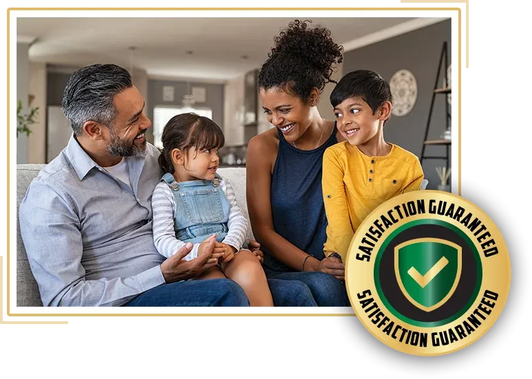 satisfaction guarantee - family enjoying pest free home